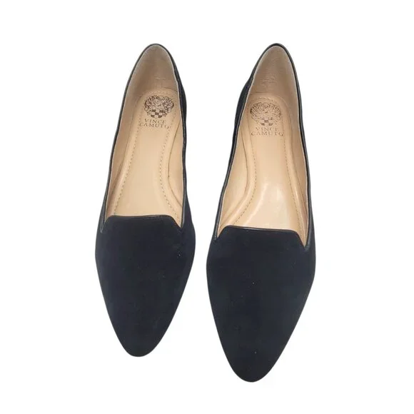 Vince Camuto Black Suede Womens Slip-On Loafers Shoes Size 9.5M VV Ramore - Picture 2 of 14